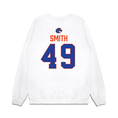 Boise State - NCAA Football : Ty Smith - 3-Peat Conference Champs Premium Crewneck Sweatshirt-1