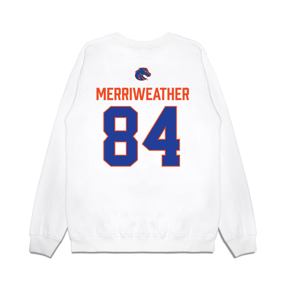 Boise State - NCAA Football : Zamondre Merriweather - 3-Peat Conference Champs Premium Crewneck Sweatshirt-1