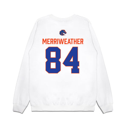 Boise State - NCAA Football : Zamondre Merriweather - 3-Peat Conference Champs Premium Crewneck Sweatshirt-1