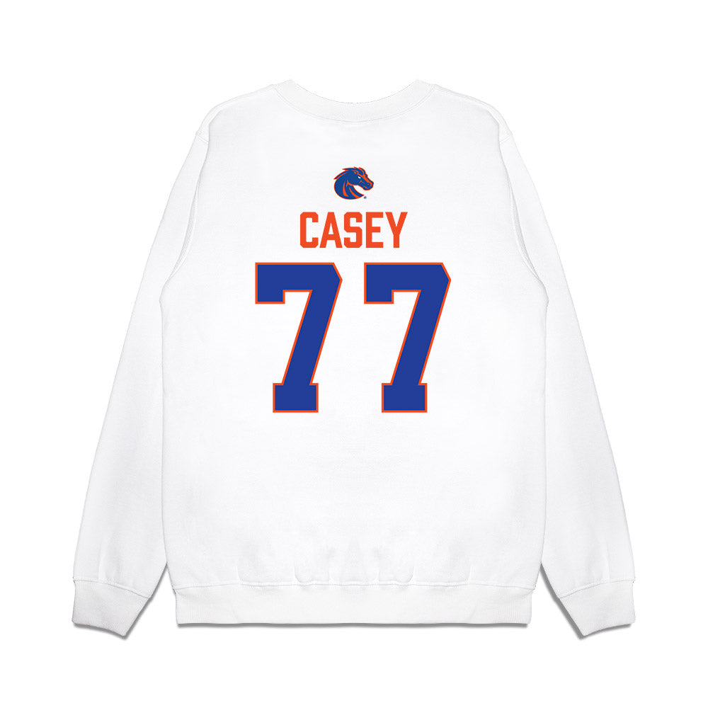 Boise State - NCAA Football : Kage Casey - 3-Peat Conference Champs Premium Crewneck Sweatshirt-1