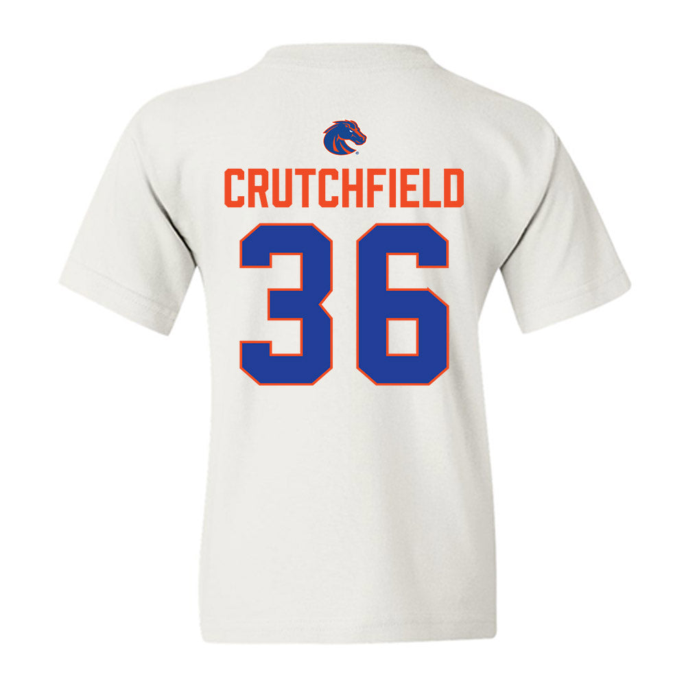 Boise State - NCAA Football : Tahj Crutchfield - 3-Peat Conference Champs Youth T-Shirt-1