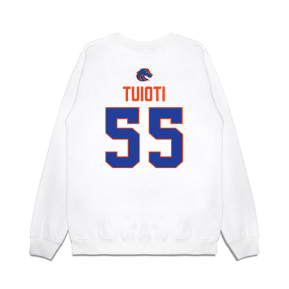 Boise State - NCAA Football : Mana Tuioti - 3-Peat Conference Champs Premium Crewneck Sweatshirt-1