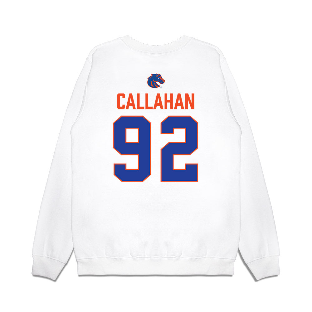 Boise State - NCAA Football : Michael Callahan - 3-Peat Conference Champs Premium Crewneck Sweatshirt-1