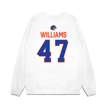 Boise State - NCAA Football : Jacob Williams - 3-Peat Conference Champs Premium Crewneck Sweatshirt-1