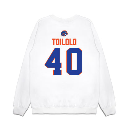 Boise State - NCAA Football : De'Shawn Toilolo - 3-Peat Conference Champs Premium Crewneck Sweatshirt-1