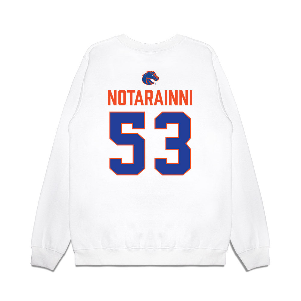 Boise State - NCAA Football : Marco Notarainni - 3-Peat Conference Champs Premium Crewneck Sweatshirt-1