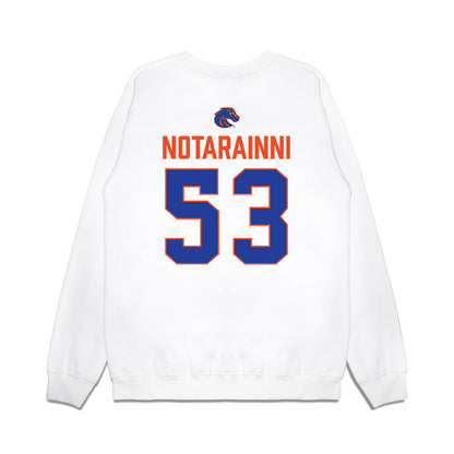 Boise State - NCAA Football : Marco Notarainni - 3-Peat Conference Champs Premium Crewneck Sweatshirt-1