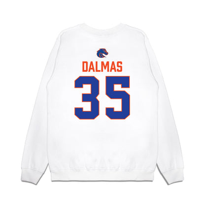 Boise State - NCAA Football : Jonah Dalmas - 3-Peat Conference Champs Premium Crewneck Sweatshirt-1