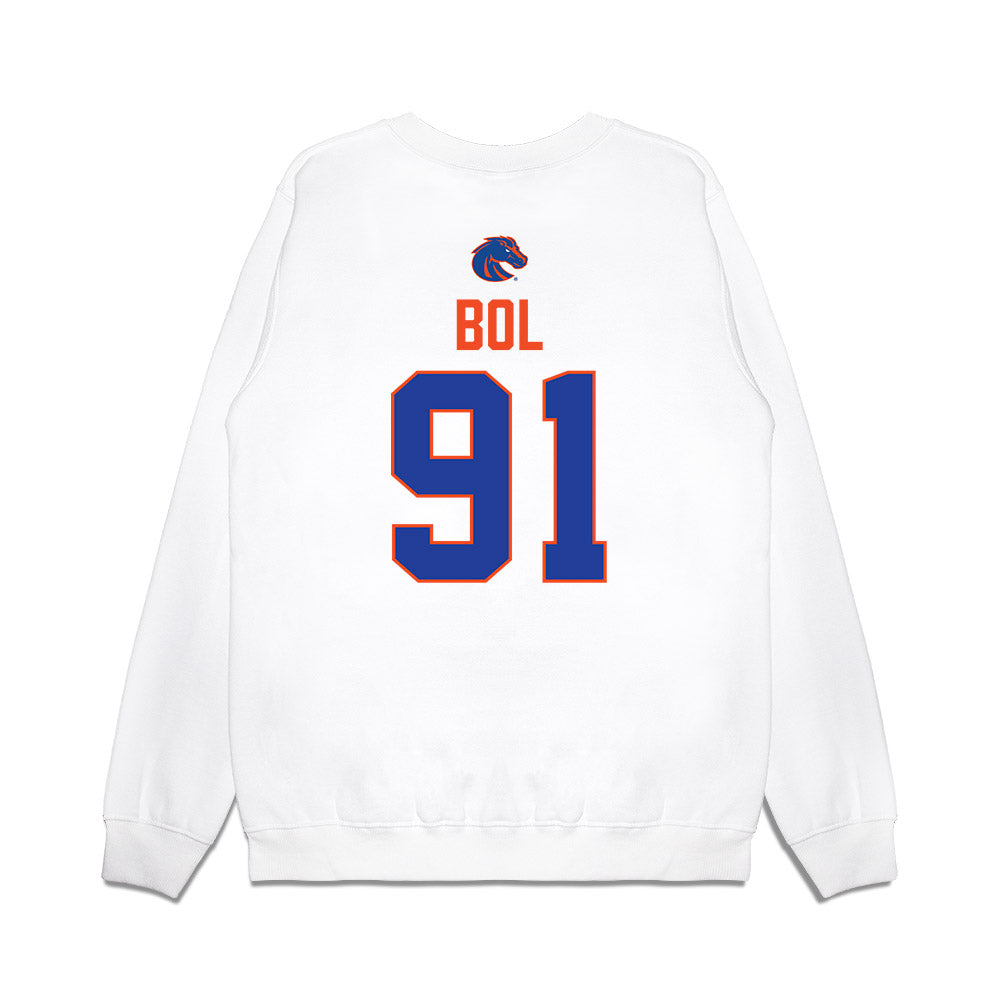 Boise State - NCAA Football : Bol Bol - 3-Peat Conference Champs Premium Crewneck Sweatshirt-1