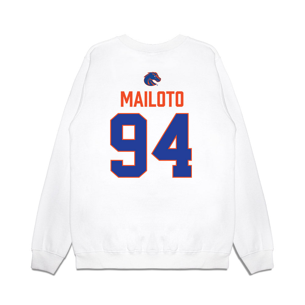 Boise State - NCAA Football : Keanu Mailoto - 3-Peat Conference Champs Premium Crewneck Sweatshirt-1