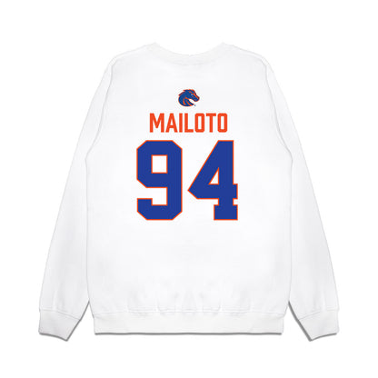 Boise State - NCAA Football : Keanu Mailoto - 3-Peat Conference Champs Premium Crewneck Sweatshirt-1