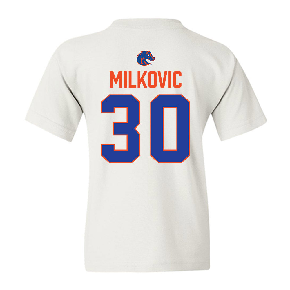 Boise State - NCAA Football : Wyatt Milkovic - 3-Peat Conference Champs Youth T-Shirt-1