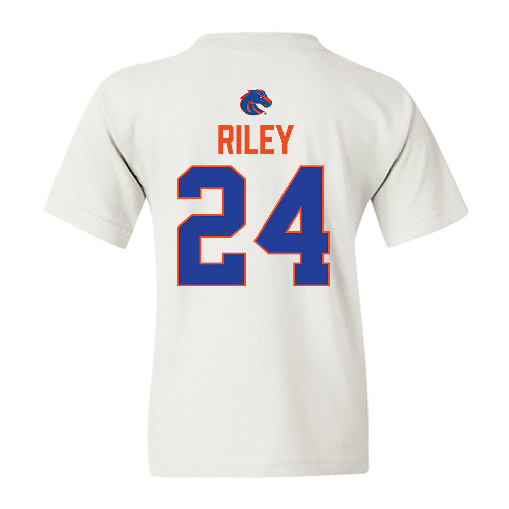 Boise State - NCAA Football : Dylan Riley - 3-Peat Conference Champs Youth T-Shirt-1
