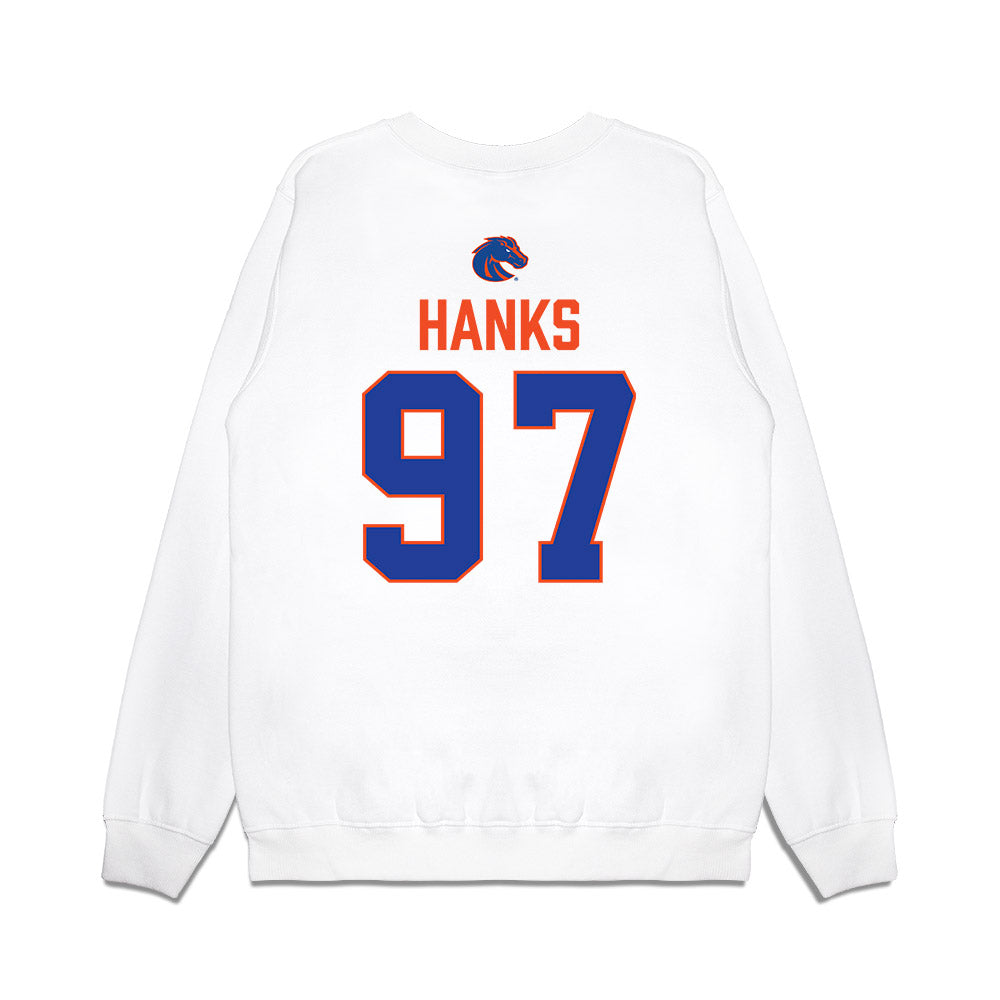 Boise State - NCAA Football : Hayden Hanks - 3-Peat Conference Champs Premium Crewneck Sweatshirt-1
