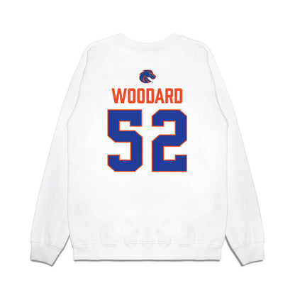 Boise State - NCAA Football : Tavion Woodard - 3-Peat Conference Champs Premium Crewneck Sweatshirt-1