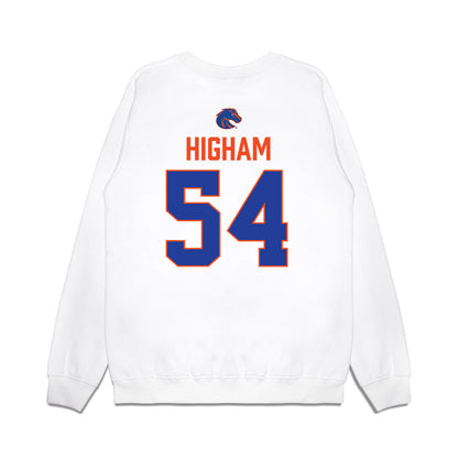 Boise State - NCAA Football : Hunter Higham - 3-Peat Conference Champs Premium Crewneck Sweatshirt-1