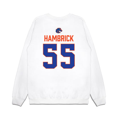 Boise State - NCAA Football : Gavin Hambrick - 3-Peat Conference Champs Premium Crewneck Sweatshirt-1