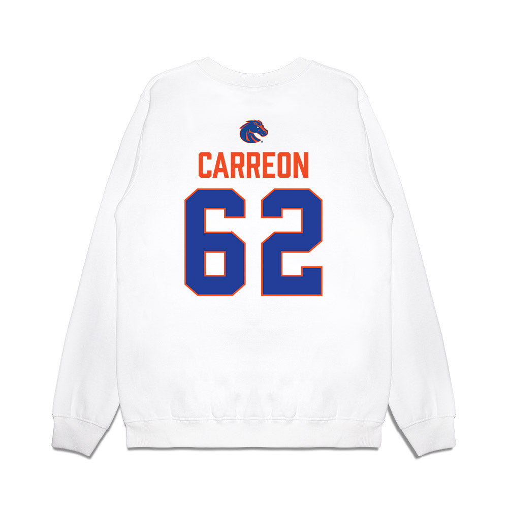 Boise State - NCAA Football : Roger Carreon - 3-Peat Conference Champs Premium Crewneck Sweatshirt-1