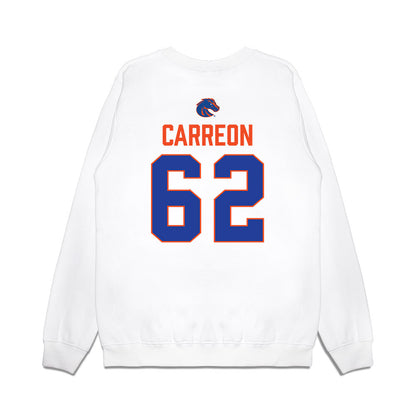 Boise State - NCAA Football : Roger Carreon - 3-Peat Conference Champs Premium Crewneck Sweatshirt-1