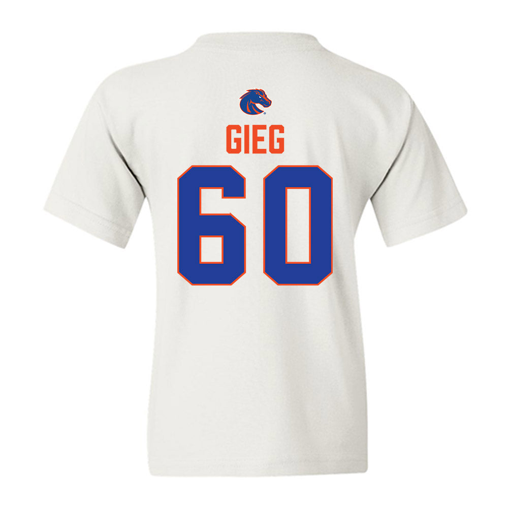 Boise State - NCAA Football : Spencer Gieg - 3-Peat Conference Champs Youth T-Shirt-1