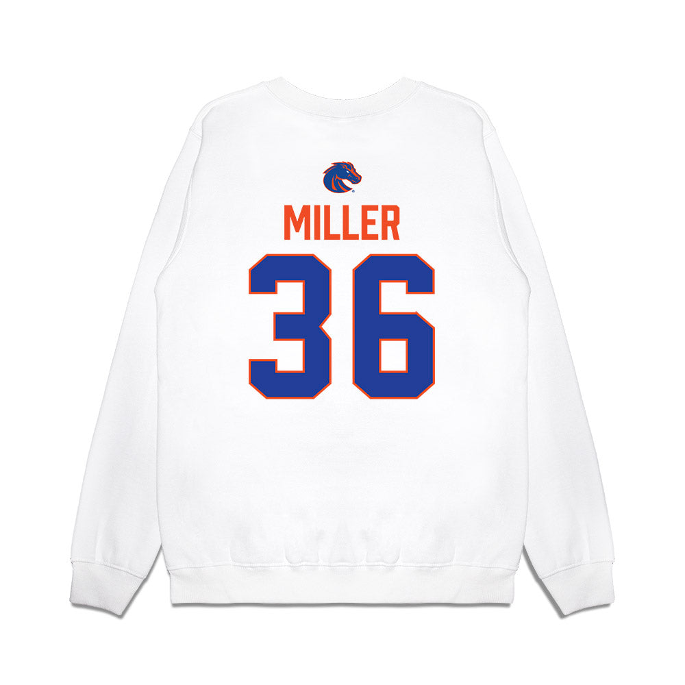 Boise State - NCAA Football : Cole Miller - 3-Peat Conference Champs Premium Crewneck Sweatshirt-1
