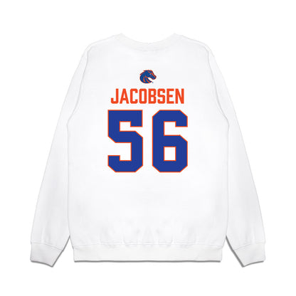 Boise State - NCAA Football : Mason Jacobsen - 3-Peat Conference Champs Premium Crewneck Sweatshirt-1