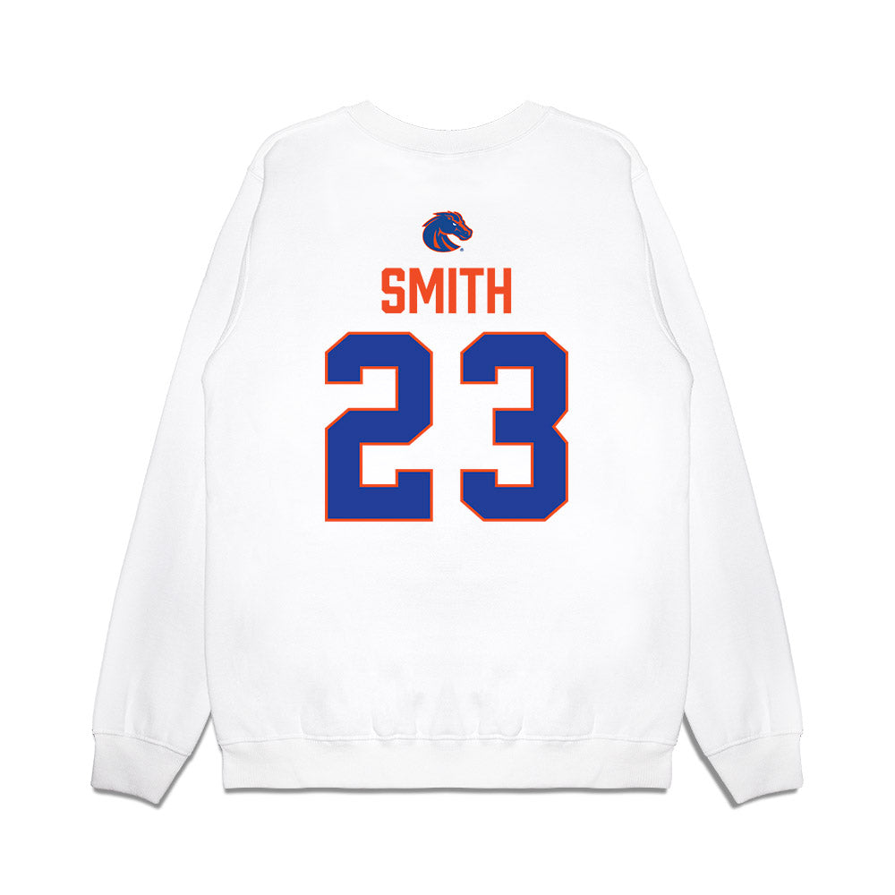 Boise State - NCAA Football : Sherrod Smith - 3-Peat Conference Champs Premium Crewneck Sweatshirt-1