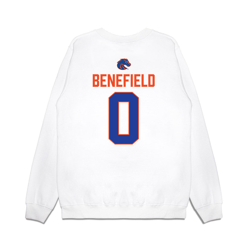 Boise State - NCAA Football : Ty Benefield - 3-Peat Conference Champs Premium Crewneck Sweatshirt-1