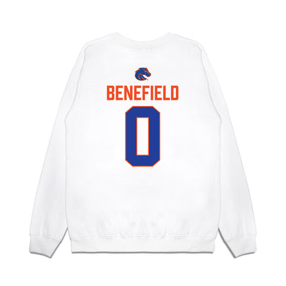 Boise State - NCAA Football : Ty Benefield - 3-Peat Conference Champs Premium Crewneck Sweatshirt-1