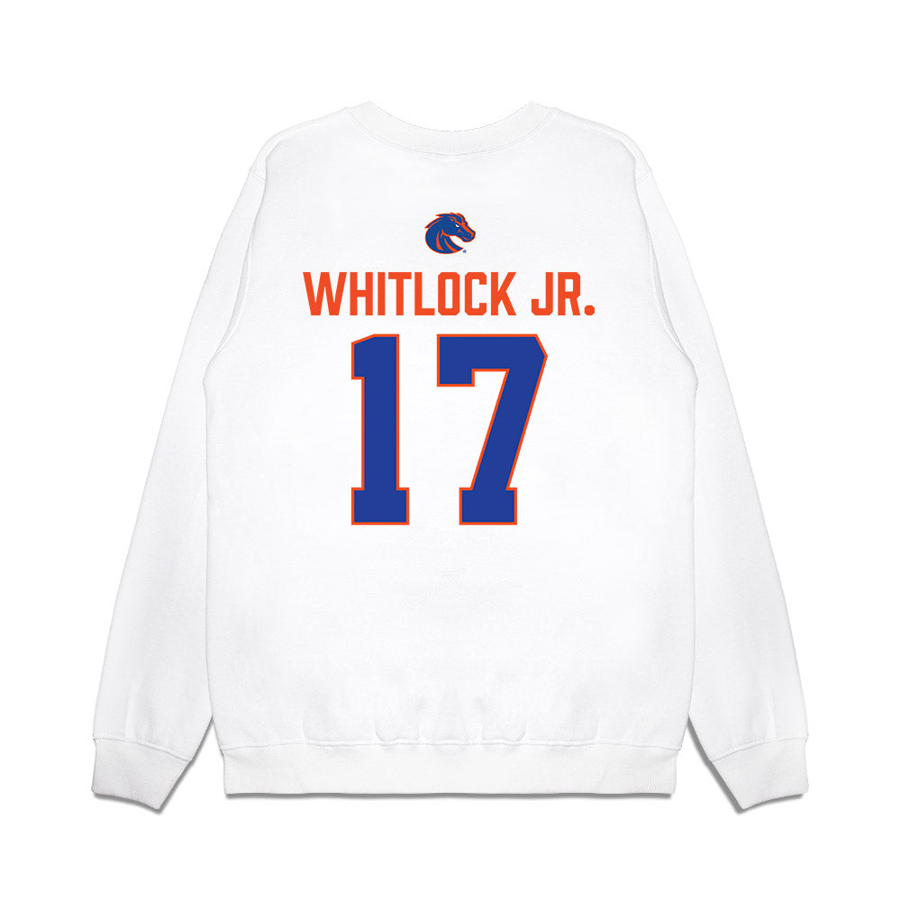 Boise State - NCAA Football : Demetric Whitlock Jr. - 3-Peat Conference Champs Premium Crewneck Sweatshirt-1