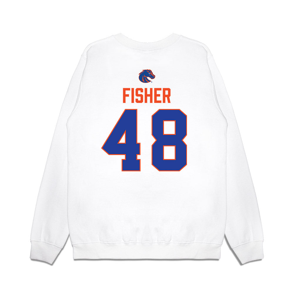 Boise State - NCAA Football : Oliver Fisher - 3-Peat Conference Champs Premium Crewneck Sweatshirt-1