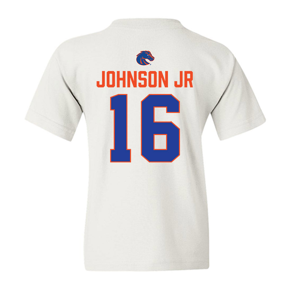 Boise State - NCAA Football : Franklyn Johnson Jr - 3-Peat Conference Champs Youth T-Shirt-1