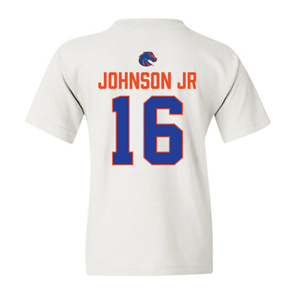 Boise State - NCAA Football : Franklyn Johnson Jr - 3-Peat Conference Champs Youth T-Shirt-1