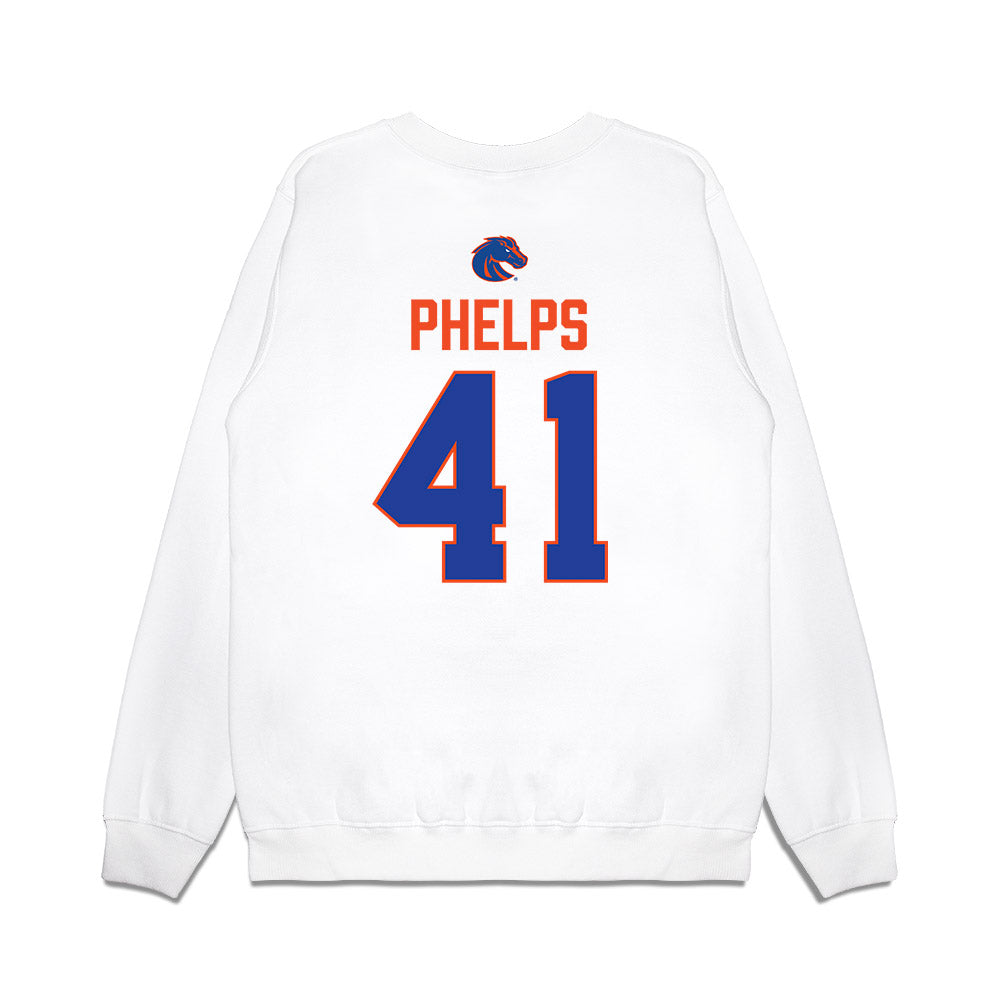 Boise State - NCAA Football : Boen Phelps - 3-Peat Conference Champs Premium Crewneck Sweatshirt-1