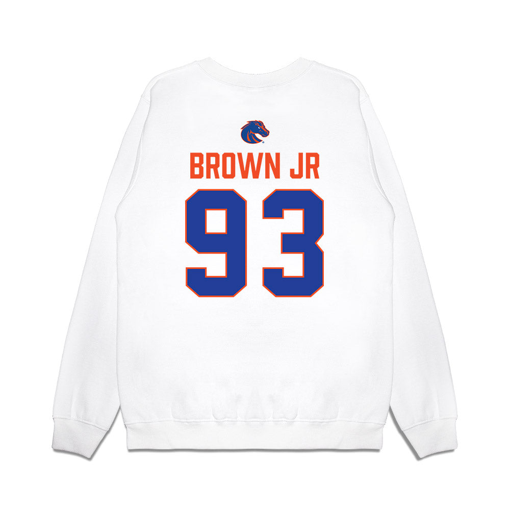 Boise State - NCAA Football : Demanuel Brown Jr - 3-Peat Conference Champs Premium Crewneck Sweatshirt-1