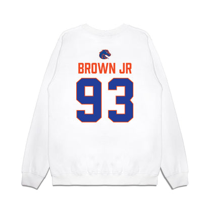 Boise State - NCAA Football : Demanuel Brown Jr - 3-Peat Conference Champs Premium Crewneck Sweatshirt-1