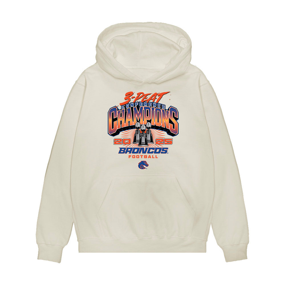 Boise State - NCAA Football : Demetric Whitlock - 3-Peat Conference Champs Premium Hooded Sweatshirt-0