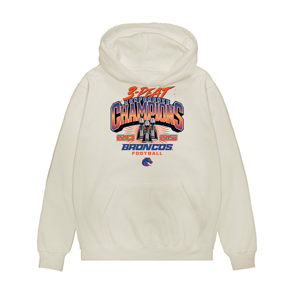 Boise State - NCAA Football : Seth Knothe - 3-Peat Conference Champs Premium Hooded Sweatshirt-0