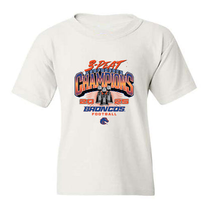 Boise State - NCAA Football : Spencer Gieg - 3-Peat Conference Champs Youth T-Shirt-0