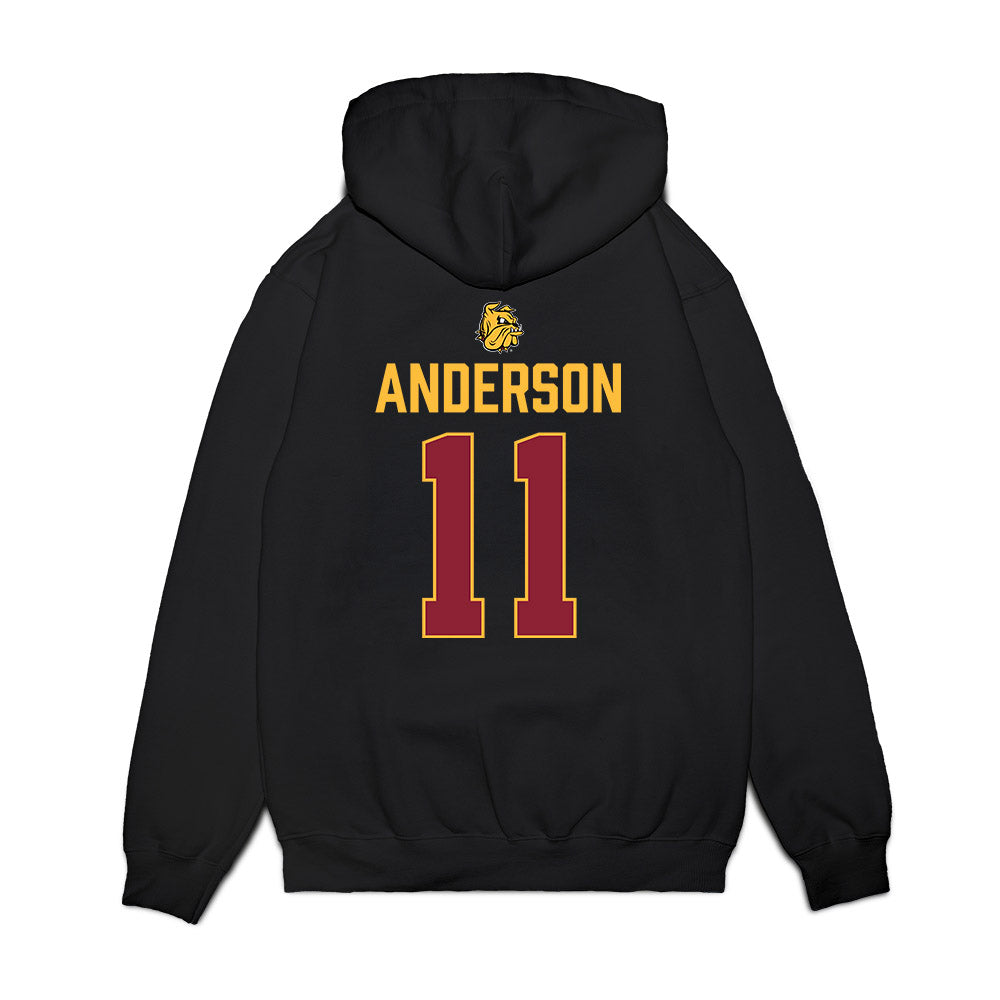 UMN Duluth - NCAA Men's Ice Hockey : Hunter Anderson - Vintage Shersey Premium Hooded Sweatshirt-1