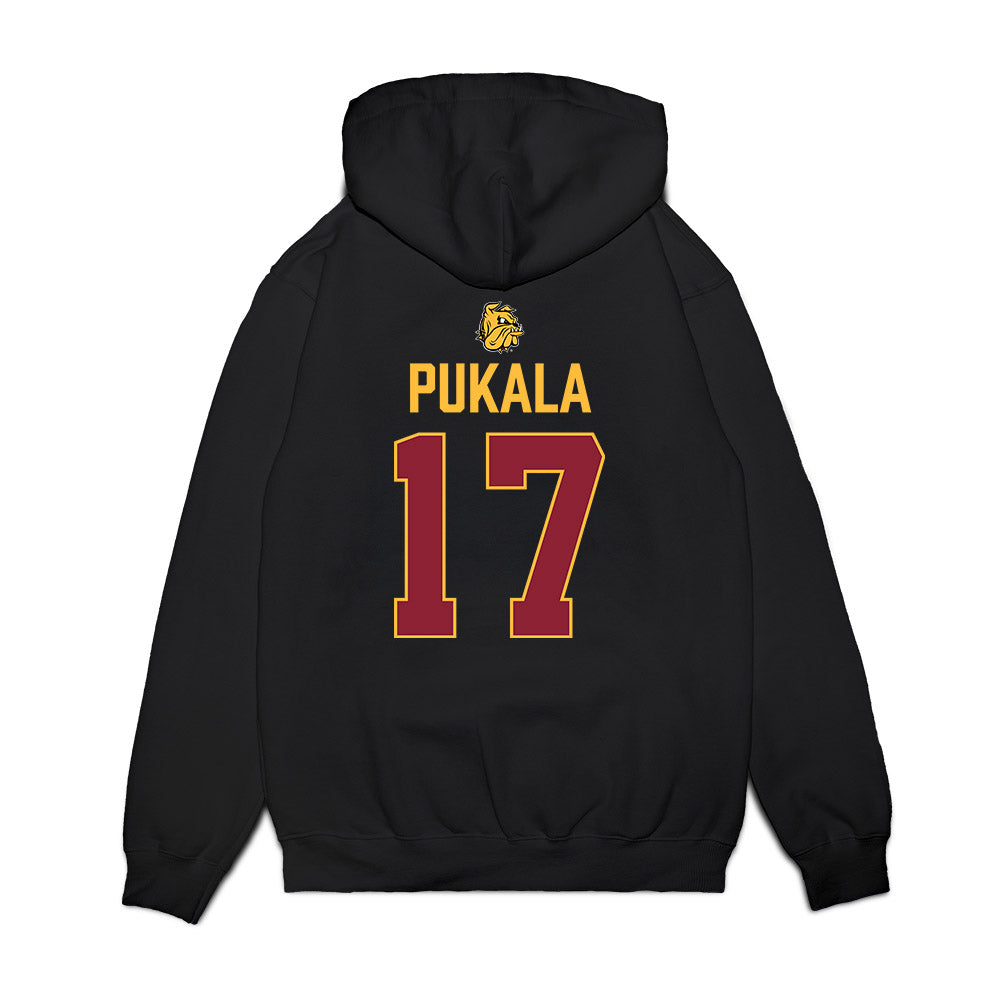 UMN Duluth - NCAA Women's Ice Hockey : Ella Pukala - Vintage Shersey Premium Hooded Sweatshirt-1