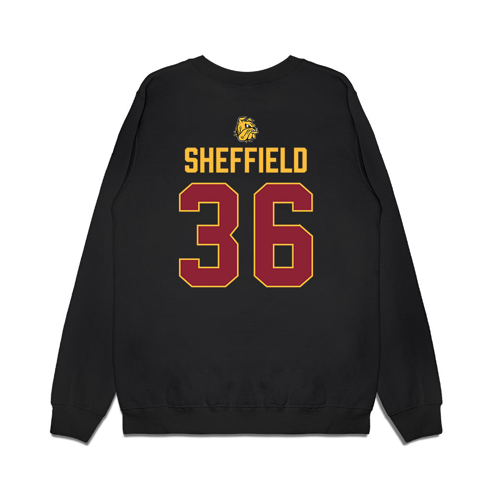 UMN Duluth - NCAA Men's Ice Hockey : Cole Sheffield - Vintage Shersey Premium Crewneck Sweatshirt-1