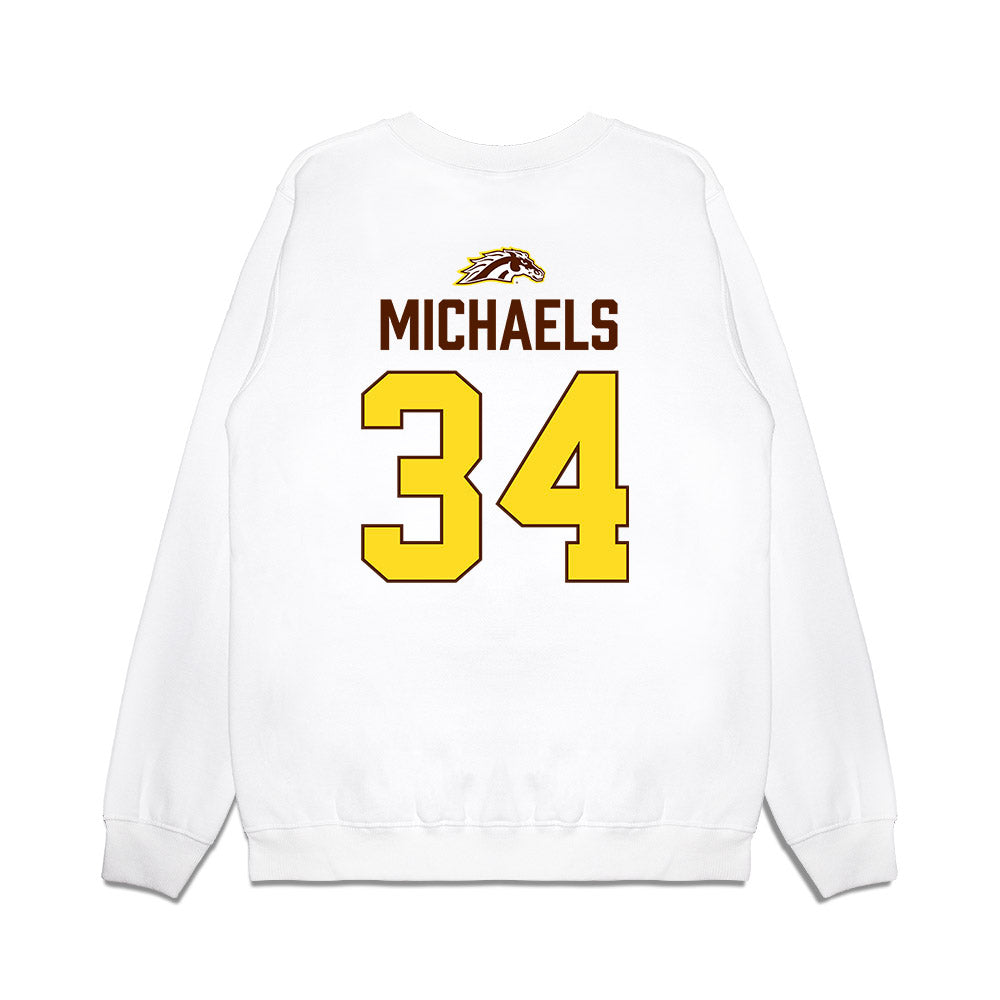 Western Michigan - NCAA Men's Ice Hockey : Owen Michaels - Vintage Shersey Premium Crewneck Sweatshirt-1