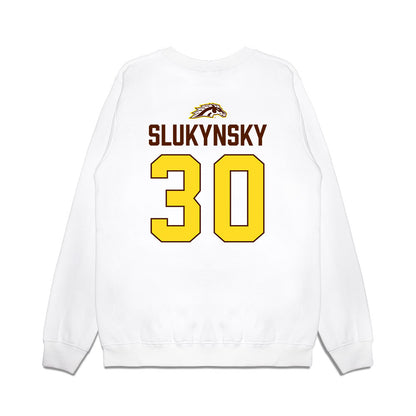Western Michigan - NCAA Men's Ice Hockey : Hampton Slukynsky - Vintage Shersey Premium Crewneck Sweatshirt-1