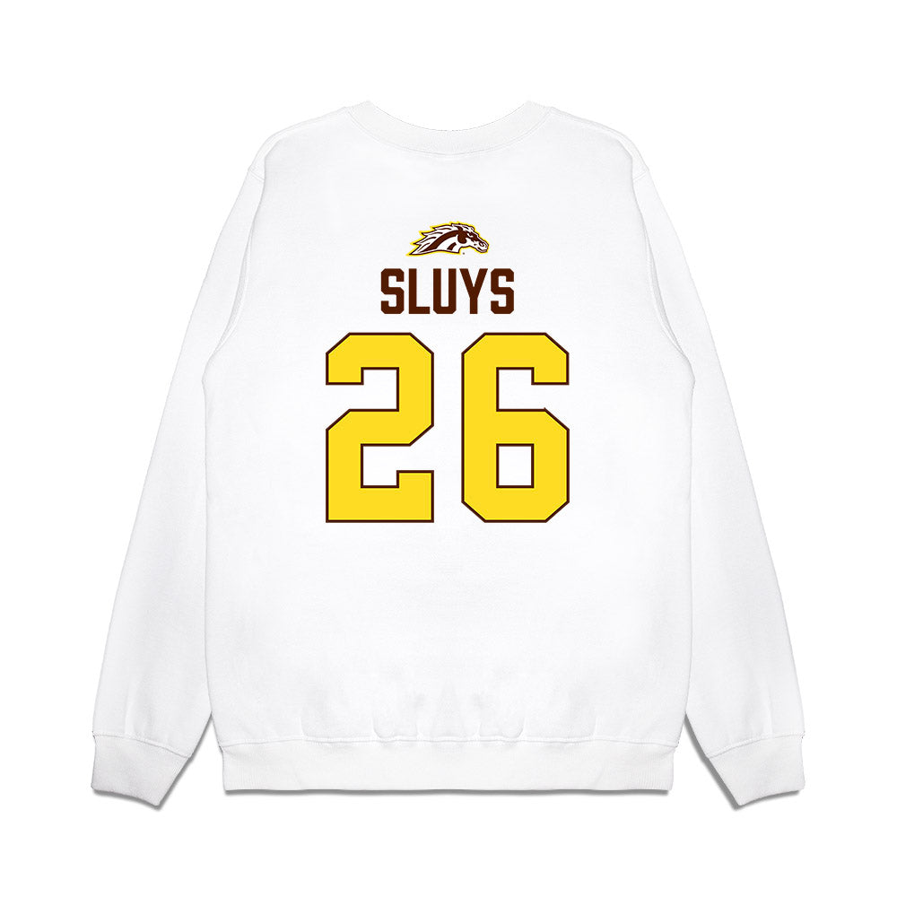 Western Michigan - NCAA Men's Ice Hockey : Jamison Sluys - Vintage Shersey Premium Crewneck Sweatshirt-1