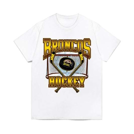 Western Michigan - NCAA Men's Ice Hockey : Bobby Cowan - Vintage Shersey Comfort Colors T-Shirt-0
