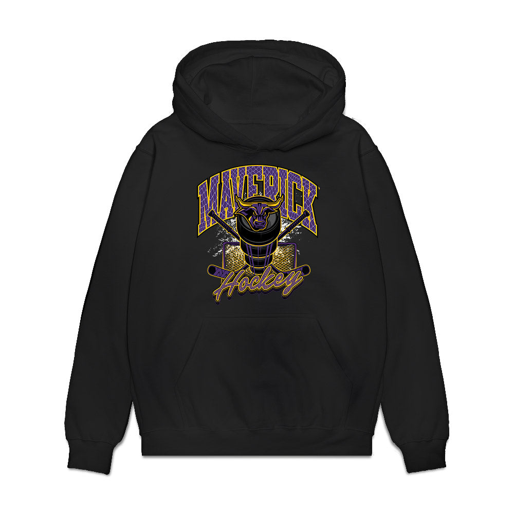 Minn. St. - NCAA Men's Ice Hockey : Easton Hewson - Vintage Shersey Premium Hooded Sweatshirt-0