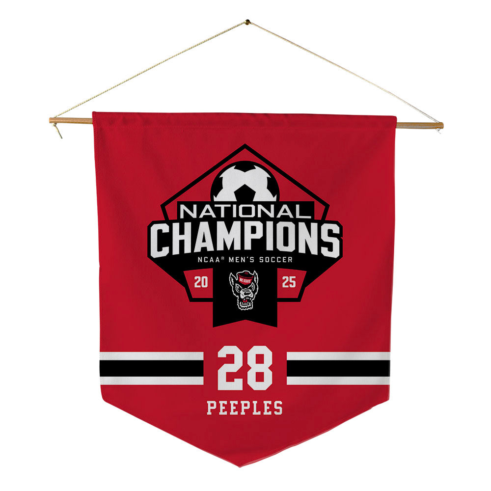 NC State - NCAA Men's Soccer : Brendan Peeples - NCAA® National Champs Pennant - 18" x 21"-0
