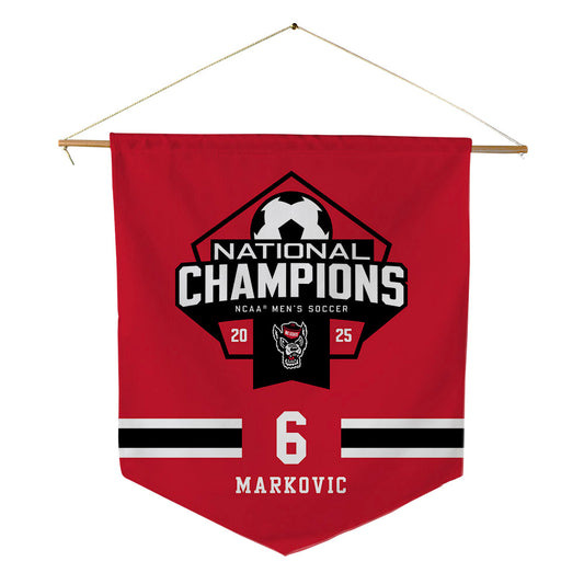 NC State - NCAA Men's Soccer : Nikola Markovic - NCAA® National Champs Pennant - 18" x 21"-0