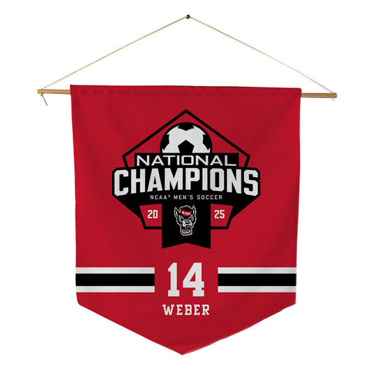 NC State - NCAA Men's Soccer : Moritz Weber - NCAA® National Champs Pennant - 18" x 21"-0